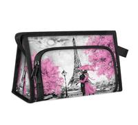 Trousse de toilette de voyage romantique France Paris Tour Eiffel pour femmes, hommes, filles, garçons, trousse de maquillage, trousse de toilette, organisateur de cosmétiques, trousse de douche,