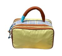 Trousse de toilette de voyage - Sac cosmétique | Grands sacs de toilette à carreaux à carreaux avec fermeture éclair | Rangement de maquillage de contrôle à carreaux | Sac cosmétique d'avion portable