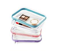 Trousse de toilette de voyage - Sac de rangement transparent en PVC de 20 cm | 4 pochettes rigides étanches à fermeture éclair | Organiseur de maquillage de voyage pour articles de toilette, produits