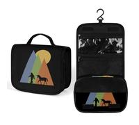 Trousse de Toilette de Voyage Sasquatch Unicorn Sunset - Trousse de Toilette imprimée complète - Trousse de Maquillage Portable - Organisateur de cosmétiques avec Crochet - Sac à Main