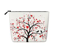 Trousse de toilette de voyage simple couche motif tulipe rouge, convient pour les voyages d'affaires et un usage quotidien., Arbre en forme de cœur rouge, Taille unique