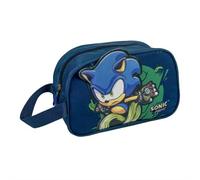 Trousse de Toilette de Voyage Sonic Prime - Bleu foncé - 16 x 10 x 26 cm - Fermeture à glissière - Polyvalente et Durable - Produit Original conçu en Espagne