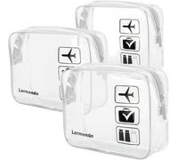 Trousse De Toilette De Voyage Transparente Pour Articles De Toilette, Trousse De Maquillage Transparente Pour Femme, Sac Conforme À Différentes Tailles, Claire, 3 Pack, Trousse De Toilette