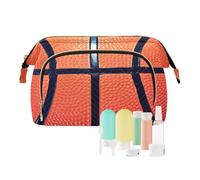 Trousse de Toilette de Voyage Trousse de Maquillage Cosmétique Sport Basketball pour Femmes Hommes Filles, Basketball Maquillage Imperméable Cosmétique Cire Organisateur Sac pour Fournitures de