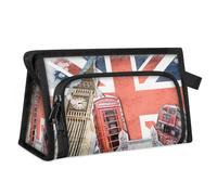 Trousse de toilette de voyage vintage London Union Jack pour femmes, hommes, filles, garçons, trousse de maquillage, trousse de toilette, organisateur de cosmétiques, trousse de douche, couleur, M,