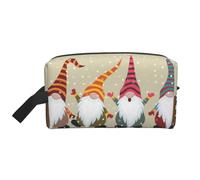 Trousse de toilette de voyage vintage résistante à l'eau pour disques vinyles - Grande capacité de rangement portable pour salle de sport/essentiels quotidiens, Nains de Noël, Taille unique