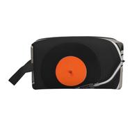 Trousse de toilette de voyage vintage résistante à l'eau pour disques vinyles - Grande capacité de rangement portable pour salle de sport/essentiels quotidiens, Disque vinyle vintage, Taille unique