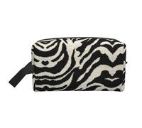 Trousse de toilette de voyage vintage résistante à l'eau pour disques vinyles - Grande capacité de rangement portable pour salle de sport/essentiels quotidiens, Animal zèbre., Taille unique