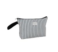 Trousse de toilette de voyage XL avec poignée, 27 x 17 x 6 cm, motif feuilles, rayures ou pois en noir et blanc, Good Things Happen, Rayures, Classique