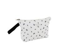 Trousse de toilette de voyage XL avec poignée, 27 x 17 x 6 cm, motif feuilles, rayures ou pois en noir et blanc, Good Things Happen, Feuilles, Classique