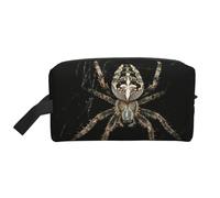 Trousse de toilette effrayante avec imprimé araignée pour homme, trousse de toilette de voyage spacieuse pour femme, blanc, Taille unique