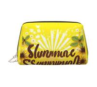 Trousse de toilette en cuir avec fond jaune Hello Sunshine - Trousse de maquillage pour femme, doré, Taille unique, Trousse de toilette
