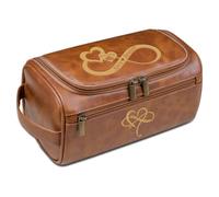 Trousse de toilette en cuir gravé pour homme - Kit de rasage personnalisé avec initiales ou nom, cadeau personnalisé pour papa, mari, garçons d'honneur, Noël, fête des pères