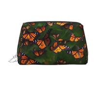 Trousse de toilette en cuir Monarch Butterflly - Trousse de maquillage pour femme, Argenté., Taille unique, Trousse de toilette