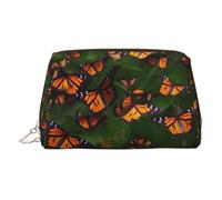 Trousse de toilette en cuir Monarch Butterflly - Trousse de maquillage pour femme, doré, Taille unique, Trousse de toilette