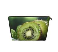 Trousse de Toilette en Cuir PU Grande capacité avec Fermeture éclair, étui de Rangement Vert Kiwi, Pochette de Rangement pour Maquillage, Trousse de Toilette de Voyage Portable pour Femmes