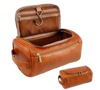 Trousse de Toilette en Cuir résistant à l'eau pour Homme, Trousse de Toilette de Voyage, Trousse de Rasage, Trousse de Toilette, Organisateur de Maquillage avec poignée pour Voyage, Cadeau pour