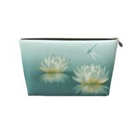 Trousse de toilette en cuir synthétique avec nénuphar - Sac de voyage - Sac de papeterie - Sac cadeau de Noël tendance, doré, Taille unique