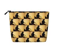 Trousse de toilette en faux chanvre avec silhouette de lasso - Résistante à l'eau