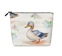 Trousse de toilette en fleurs de cerisier pour femme, trousse de maquillage de voyage, organiseur quotidien avec fermeture éclair, Canard aquarelle, Taille unique