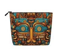 Trousse de toilette en forme de chat d'art moderne du milieu du siècle pour femme, trousse de maquillage de voyage portable, organiseur quotidien avec fermeture éclair, Art populaire mexicain Boho2,