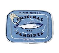 Trousse de toilette en forme de sardines en conserve - Mignon sac de voyage créatif tendance fermeture éclair multifonction pour week-end vacances, bleu, 17.5x11.5x4.5cm/6.89 x 4.53 x 1.77in, Mode