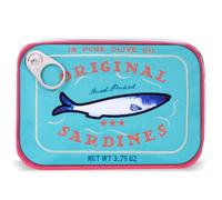 Trousse de toilette en forme de sardines en conserve - Mignon sac de voyage créatif tendance fermeture éclair multifonction pour week-end vacances, bleu clair, 17.5x11.5x4.5cm/6.89 x 4.53 x 1.77in