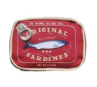Trousse de toilette en forme de sardines en conserve - Mignon sac de voyage créatif tendance fermeture éclair multifonction pour week-end vacances, rouge vin, 17.5x11.5x4.5cm/6.89 x 4.53 x 1.77in