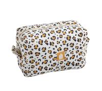 Trousse de toilette en gaze de coton imprimé léopard
