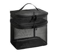 Trousse de toilette en maille - Trousse de toilette en nylon pour femmes | 22 x 21 x 16,5 cm | Trousse de maquillage de voyage de grande capacité | Organiseur de maquillage portable pour femmes et