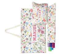 Trousse de toilette en polyester robuste avec motif Mahjong et fermeture éclair - Trousse de toilette à imprimé floral - Idéal pour le camping et les voyages d'affaires, C, One Size, Beauté de masse