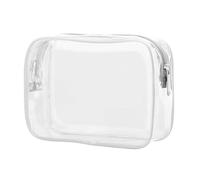 Trousse de toilette en PVC avec fermeture éclair - Organisateur de cosmétiques - Sac à main portable pour femme et fille, blanc, Fidèle à la description, comme description