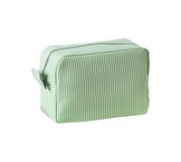 Trousse de toilette en seersucker pour femme - Jolie trousse de toilette de voyage - Cadeau pour femmes, filles et mères, vert, M - 22x9x15cm