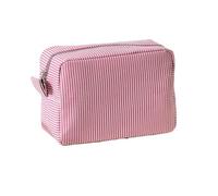 Trousse de toilette en seersucker pour femme - Jolie trousse de toilette de voyage - Cadeau pour femmes, filles et mères, Rose, M - 22x9x15cm