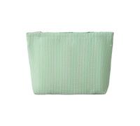 Trousse de toilette en seersucker pour femme - Jolie trousse de toilette de voyage - Cadeau pour femmes, filles et mères, vert, L - 25x6x17cm
