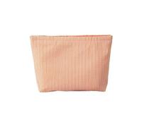 Trousse de toilette en seersucker pour femme - Jolie trousse de toilette de voyage - Cadeau pour femmes, filles et mères, Orange, L - 25x6x17cm