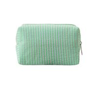 Trousse de toilette en seersucker pour femme - Jolie trousse de toilette de voyage - Cadeau pour femmes, filles et mères, vert, S - 16x9x9cm