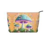 Trousse de Toilette en Velours côtelé à imprimé Champignons fantastiques, avec Fermeture éclair, idéale pour Les Voyages, Le Camping et Le Quotidien.