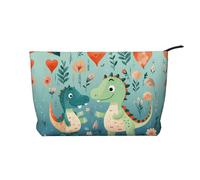 Trousse de toilette en velours côtelé avec fermeture éclair et motif panda oursons dans la forêt, Adorable petit dinosaure bébé, Taille unique