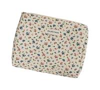 Trousse de toilette en velours côtelé avec motif floral - Trousse de rangement renforcée pour ranger vos produits cosmétiques, Pochette, Beauté de masse