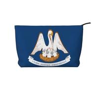 Trousse de toilette en velours côtelé imprimé drapeau de l'État de Louisiane - Sac de rangement portable à fermeture éclair pour femme