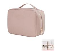Trousse de Toilette et cosmétiques, Trousse de Toilette Multi-Compartiments, Sac de Rangement Portable en Cuir PU (Couleur Rose)
