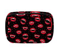Trousse de toilette étanche à fermeture éclair pour femme Motif vampire d'Halloween, multicolore, 17.5x7x10.5cm/6.9x4.1x2.8in