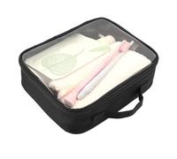 Trousse de toilette étanche conforme aux normes des compagnies aériennes | Sac de rangement transparent pour cosmétiques | Trousse de toilette portable | Design pratique pour maquillage, Noir , Refer