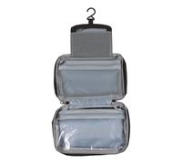 Trousse de Toilette Étanche Pliable Portable avec Crochet Noir | Organiseur de Voyage, Couche Intérieure Imperméable Pu Imitation Cation, pour Déplacement Long et Bain au Gymnase