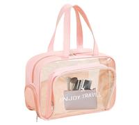 Trousse de toilette étanche, sac de voyage, sac de plage, piscine, séparation sèche et humide, sac de sport, organiseur de voyage portable pour articles de toilette, Rose avec compartiment à