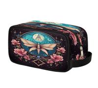Trousse de toilette ethnique à fleurs et papillons pour voyage, trousse de maquillage en polyester imperméable pour hommes, femmes, enfants, organisateur portable pour salle de bain, salle de sport