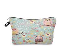 Trousse De Toilette Femme Mignon Hibou Petite Trousse Maquillage,Trousse Maquillage Femme pour Portable,Trousse Maquillage,Pochette Tissu,Trousse De Toilette Fille,Porte Monnaie
