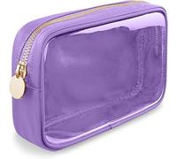Trousse de Toilette Femme Voyage Transparente, Sac Cosmétique Transparent, Portable Voyage Trousse de Toilette, Imperméables Trousse de Voyage avec Glissière pour Vacances, Voyage,Violet,Large