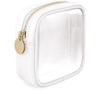 Trousse de Toilette Femme Voyage Transparente, Sac Cosmétique Transparent, Portable Voyage Trousse de Toilette, Imperméables Trousse de Voyage avec Glissière pour Vacances, Voyage,Blanc,Small